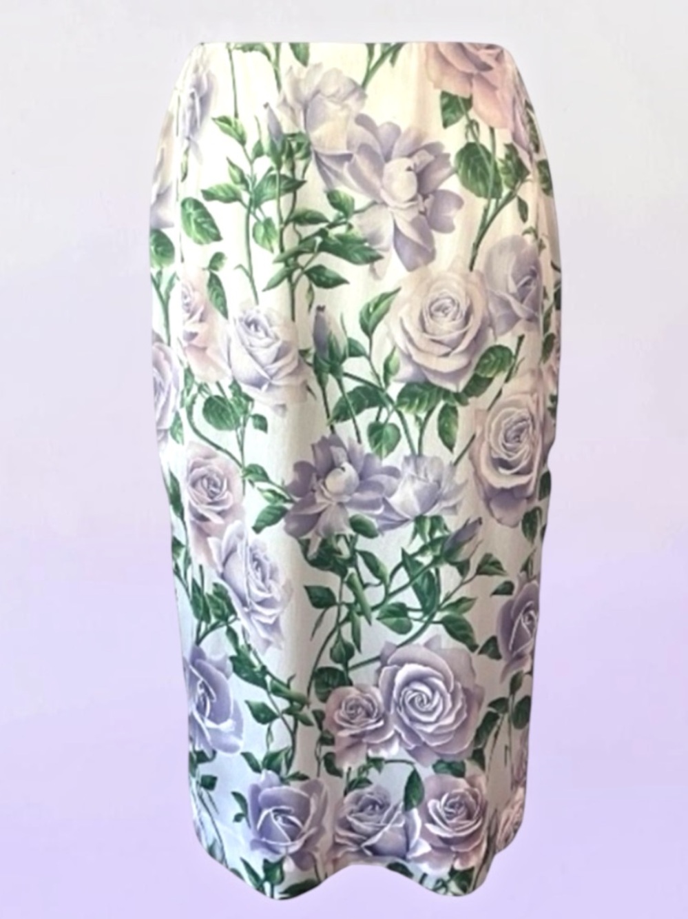 DOLCE & GABBANA SILK
STRETCH ROSE FLORAL PENCIL
SKIRT SIZE 44